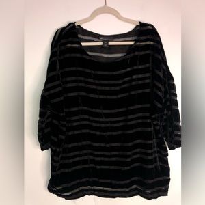 Lane Bryant black velvet blouse